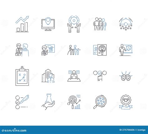 Establishment Revitalization Line Icons Collection Redevelopment