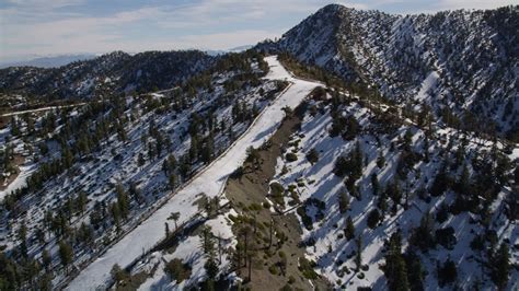 Mount Baldy Ski Lifts, San Gabriel Mountains Aerial Stock Footage - 6 ...