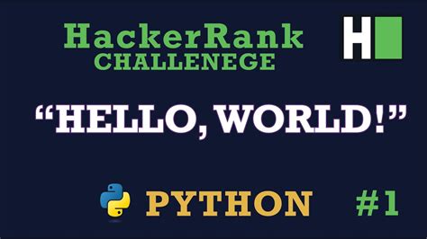 1 Print Hello World Hackerrank Python Solution YouTube