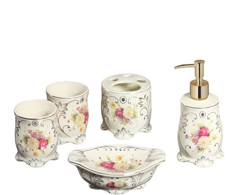 Floral Bathroom Accessories Set Rispa