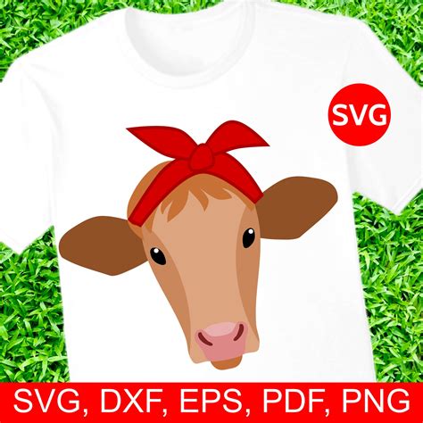 Heifer Cow With Bandana Svg File For Cricut Silhouette