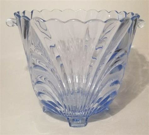 Vtg Cambridge Glass Caprice Moonlight Blue Cracker Jar 202 Rare 3883515800