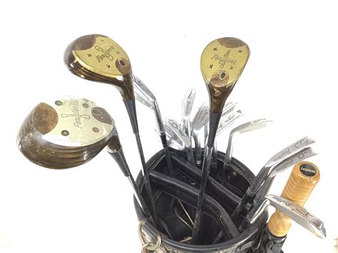 Lot Vintage Golf Clubs With Bag Faultless