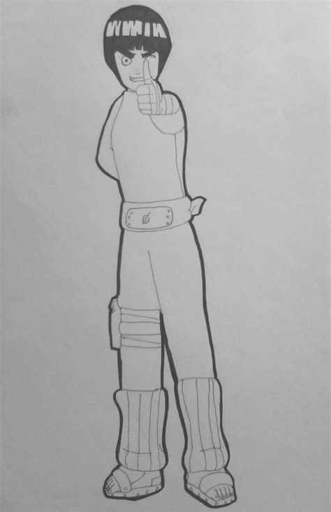 Rock Lee Pts Drawing Lineart By Krizart Da On Deviantart