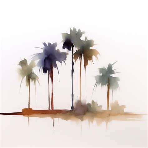 Premium Photo A Painting Of Palm Trees On A Beach With The Word Palm