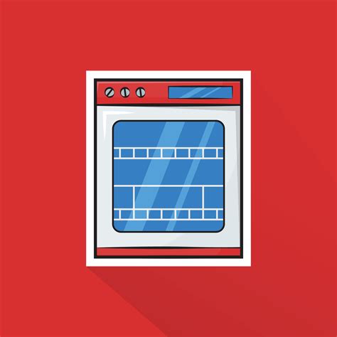 Illustration Vector Of Red Dishwasher In Flat Design 26618834 Vector