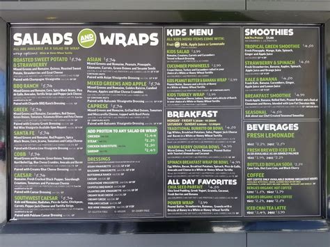 Menu at Salad and Go fast food, Mesa, E Brown Rd