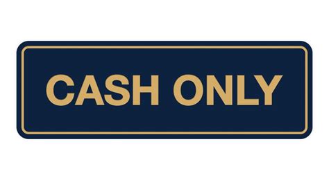 Standard Cash Only Sign Navy Bluegold Large