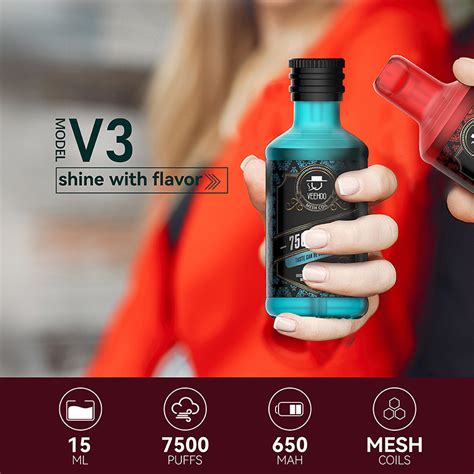 V3 7500puffs Large Capacity Wine Bottle Vape Vape Wholesale Supplier