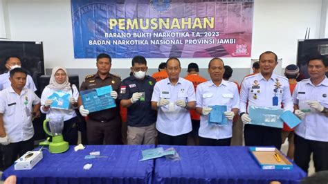 BNNP Jambi Musnahkan Sabu Dan Ekstasi Hasil Ungkap Kasus Triwulan Kedua