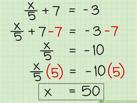 Solving One Step And Two Step Equations Tes