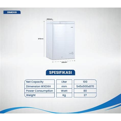 Jual Chest Freezer Aqua Liter Aqf Hc Freezer Box Aqua Aqf Hc