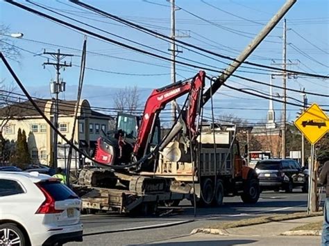 Excavator Pulls Down Power Lines On Hooper Avenue In Toms River Toms