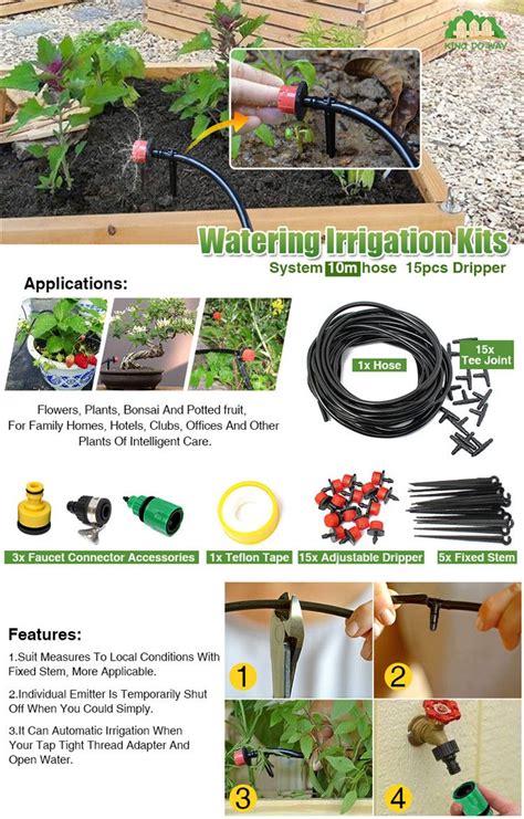 10m Automatic Micro Drip Garden Irrigation Spray Self Watering Kits