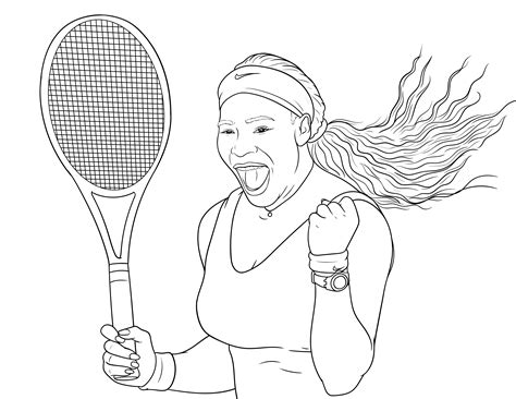 Serena Williams Coloring Page For The Tennis Fans Out There Rcoloring