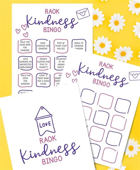 Random Act Of Kindness Bingo Happiness Is Homemade