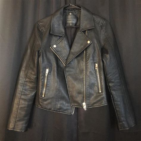 Leather Jacket Zipper Is Broken But In Excellent Depop