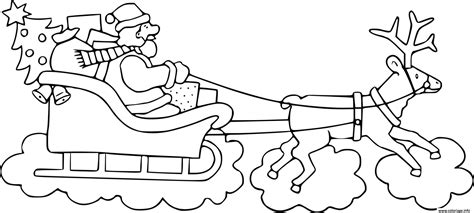 Coloriage Pere Noel Traineau Renne Dessin Pere Noel Imprimer