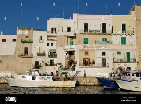 Italy Puglia Bari Province Monopoli Fishing Port Trawlers