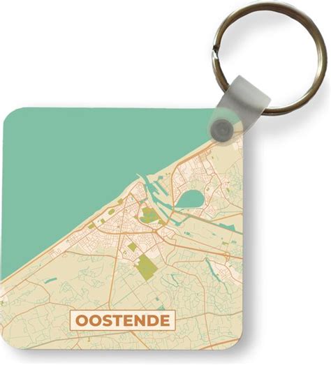 Sleutelhanger Uitdeelcadeautjes Plattegrond Stadskaart Oostende