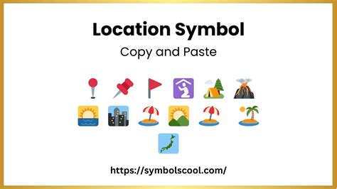 Location Symbol Text, Copy and Paste