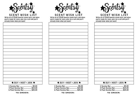 Scentsy Order Form Template Sampletemplatess Sampletemplatess