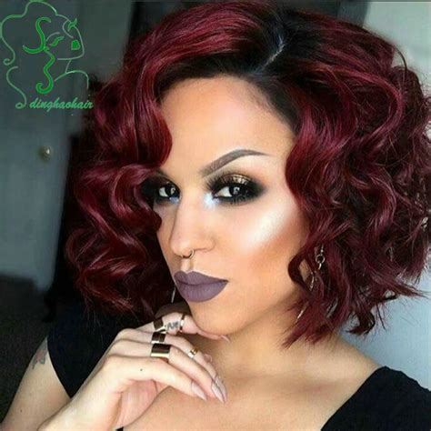 12inch Short Wavy Human Hair Lace Front Wig Virign Brazilian Full Lace