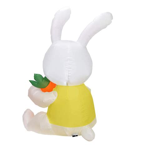 Suuyar Inflatable Easter Bunny Holding A Carrot Yard Lawn Inflatables