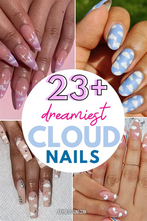 23 Cute And Fluffy Cloud Nails ♡ July Blossom