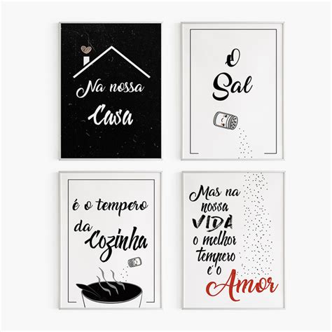 Conjunto De Quadros Decorativos O Melhor Tempero O Amor