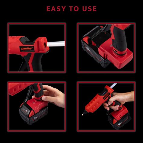 Cordless Hot Glue Gun For Milwaukee 18v Battery 100w Handheld Battery Powered Glue Gun Kit With