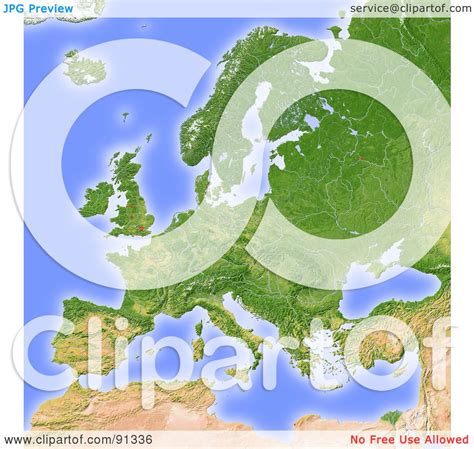 Royalty-Free (RF) Clipart Illustration of a Shaded Relief Map Of Europe ...