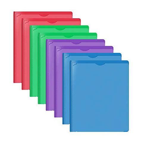 WOT I for 2 Pocket Folders with Clear Front Pocket-8 Pack and 3 Prong Folders Letter, Heavy Duty ...