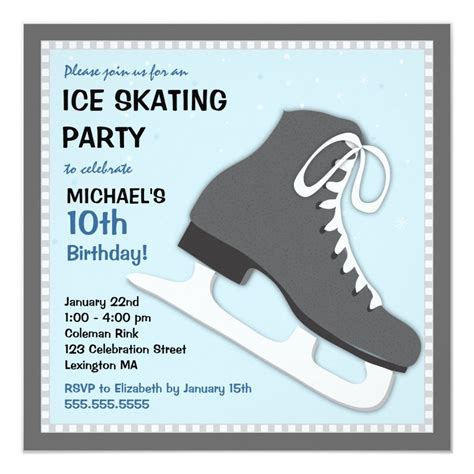 Cool Dudes Ice Skating Birthday Party Invitation Zazzle Ice Skating