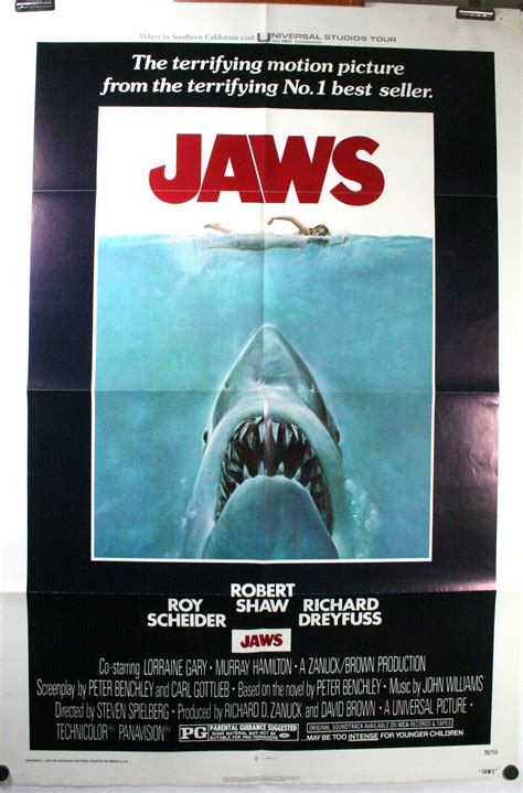 JAWS Richard Dreyfuss Steven Spielberg Original Horror 1 Sheet Movie