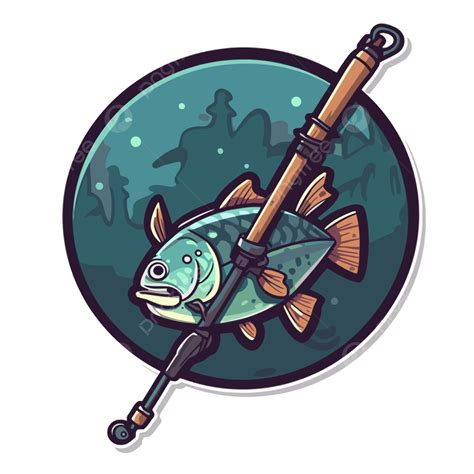 Um Cone De Uma Vara De Pescar E Um Clipart De Peixe Vetor Png Design