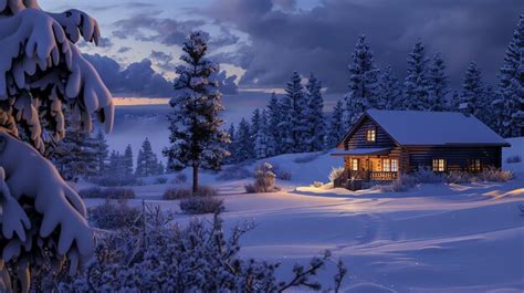 Premium Photo A Cozy Cabin Nestled In A Snowy Forest The Perfect