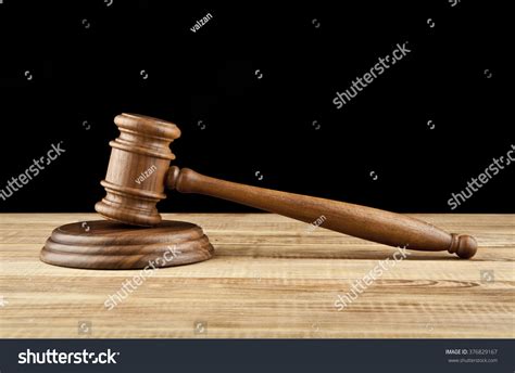 Wooden Gavel On Black Background Stock Photo 376829167 Shutterstock