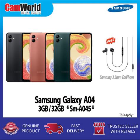 Samsung Galaxy A04 Sm A045 3gb 32gb With 3 5mm Shopee Malaysia