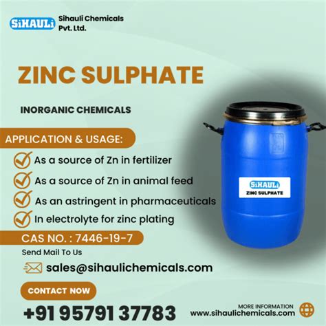 Zinc Sulphate Manufacturer And Exporter From Mumbai India Sihauli