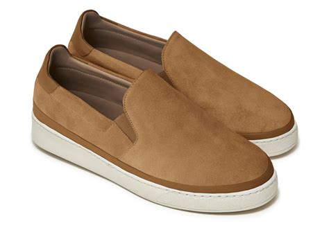 Slip On Men S Sneakers In Dark Tan Italian Suede