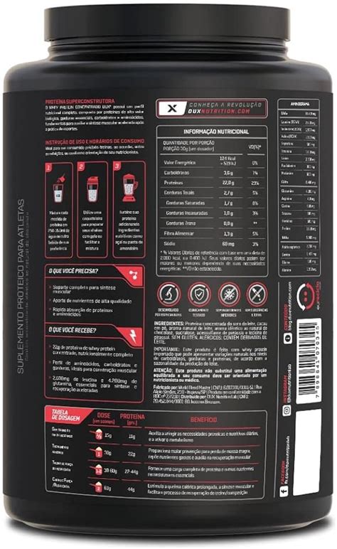 Whey Protein Dux 900g Diversos Sabores Cross Over Suplementos