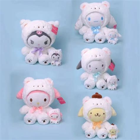 Sanrio Polar Bear Kawaii My Melody Kuromi Cinnamoroll Kt Cat Purin Dog