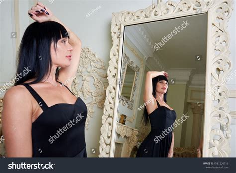 Hot Sexy Curvy Brunette Posing Black Stock Photo 1581226513 Shutterstock