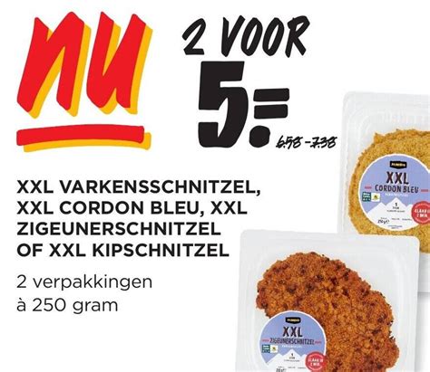 XXL VARKENSSCHNITZEL XXL CORDON BLEU XXL ZIGEUNERSCHNITZEL 250g