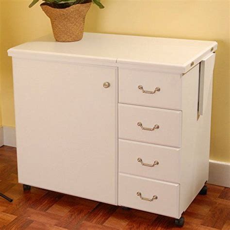 Sauder 414873 Sewing & Craft Cart, Soft White Finish | Sewing machine ...