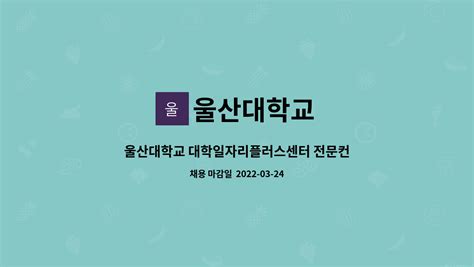 울산대학교 울산대학교 대학일자리플러스센터 전문컨설턴트 채용공고 더팀스