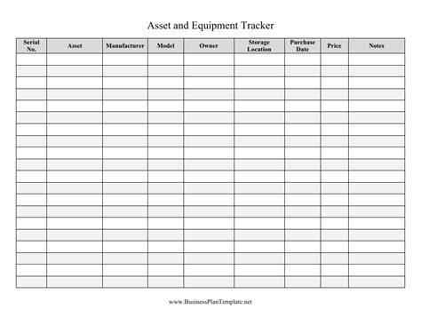 Asset And Equipment Inventory Tracking Template Download Printable Pdf