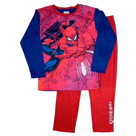 Pijama Spiderman Talla 8 Manga Larga con Estampado Superhéroe Rojo