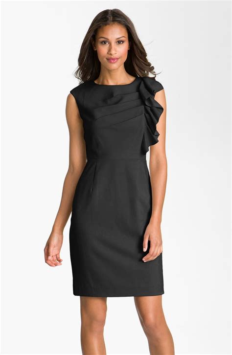 Calvin Klein Side Ruffle Woven Sheath Dress Nordstrom